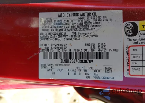 2012 Lincoln Mkz from USA, damaged, VIN 3LNHL2GC7CR838709